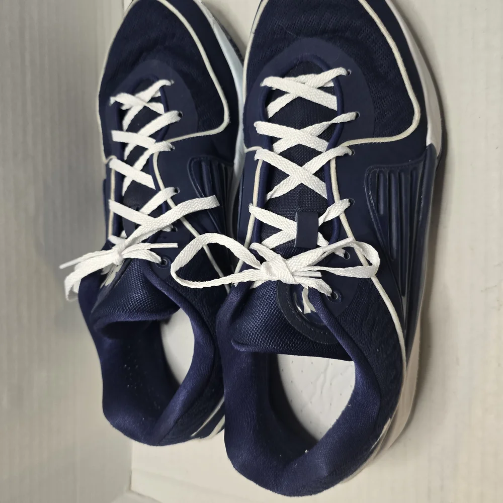 Nike Blue and White Athletic Shoes with‎ Streamlined Design